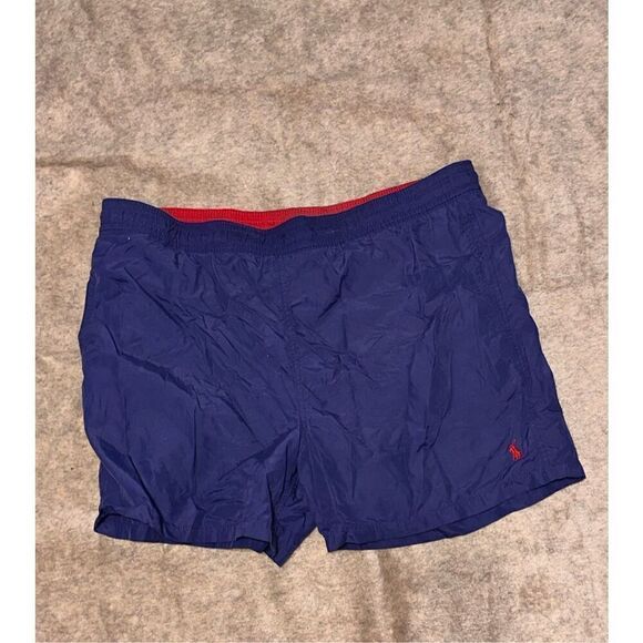 Nice Vintage Polo Ralph Lauren NAVY BLUE WITH  red LOGO swim Shorts - large Good - Picture 1 of 7